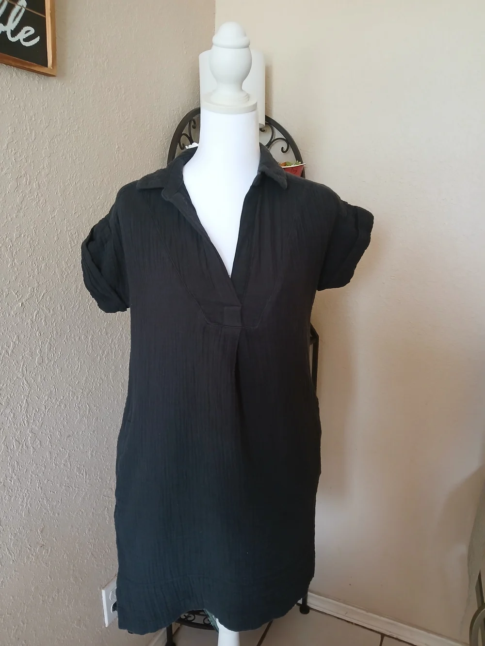 J. Crew Black Short-Sleeve  Dress - Picture 2 of 8